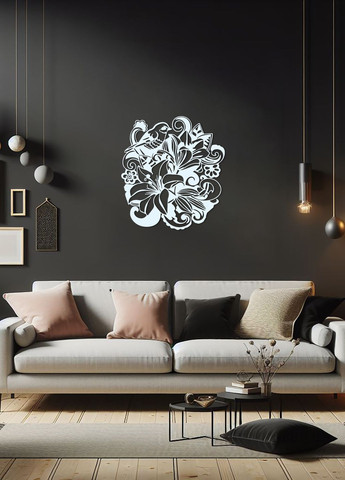 Декор для комнаты, современная картина на стену "Лилия цветущая", минималистичный стиль 35х40 см Woodyard (292114130)