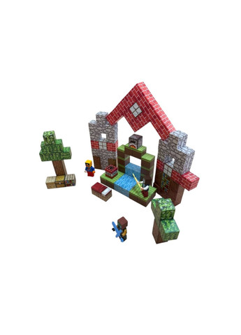 Магнитный конструктор Minecraft 100 деталей Горный ручей 3 фигурки Майнкрафт My World (351902802)