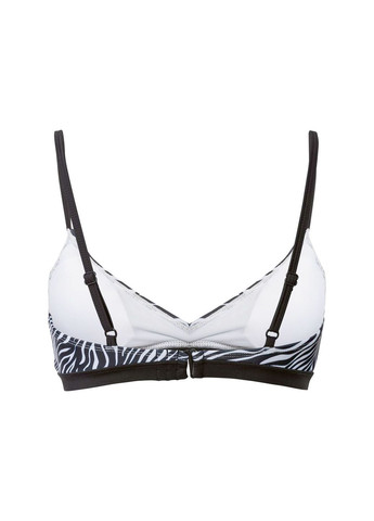 Черно-белый купальник раздельный на подкладке с принтом для женщины creora® 348125-1 черный, белый бикини Esmara