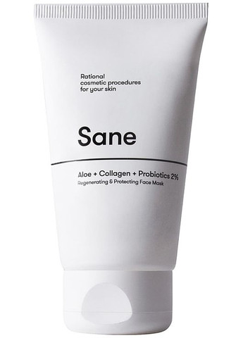 Маска для обличчя з алое Aloe + Collagen + Probiotics 2% Regenerating & Protecting Face Mask 75ml (898745-753) Sane (368610304)
