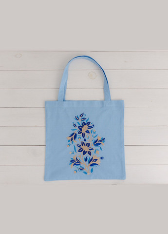 Шоппер с вышивкой Весенние колокольчики голубой No Brand (327093797)