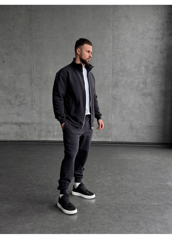Зимовий чоловічий костюм Brave з начосом сірий графіт No Brand (370840556)