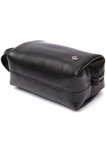 Косметичка чоловіча шкіряна з ручкою на блискавці GRANDE PELLE чорна (sku_11413) No Brand (328922190)