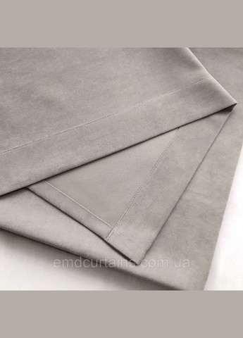 Комплект штор 2 шт. с подхватами 180х250 см микровелюр Серый, тюль бамбук 700 см Тепло-белый No Brand (337354547)