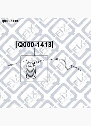 Подушка пневматична задня, права Q000-1413 PRADO J120 48080-35010 Q-FIX (345739276)