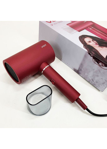 Професійний фен V-431 потужністю 1600-1800Вт з режимом холодного повітря. Колір: червоний VGR (372908672)