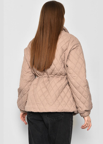 Темно-бежева демісезонна куртка жіноча демісезонна темно-бежевого кольору Let's Shop