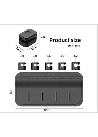 Органайзер кабелю площадка кліпса - для фіксації дроту кабель меджменту Чорний Lencent (358935029)