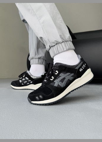 Чорні Осінні кросівки чоловічі asics gel-lyte iii black grey | асікс гель лайт 3 чорні сірі No Brand