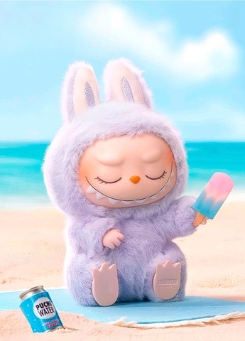 Іграшка-сюрприз Labubu плюшевий брелок у костюмі зайчика, сидячий V2 Лабубу Випадковий колір Pop Mart (339869398)