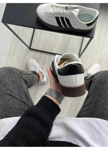 КРОСІВКИ ЖІНОЧІ ADIDAS SAMBA WHITE BROWN АДІДАС САМБА БІЛІ No Brand білі демісезони (391956609)