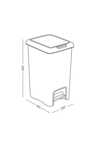 Відро для сміття з кришкою та педаллю BIN-01 45L GRAY MVM (317286375)