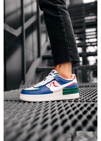 Рожеві Осінні кросівки чоловічі nike air force 1 shadow pink blue найк аір форс 1 преміум No Brand