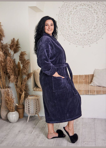 Халат махровый женский длинный, теплый, шалевый воротник No Brand халат (302394409)
