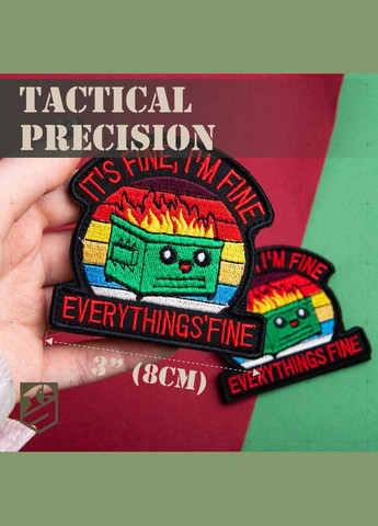 Набор шевронов 2 шт It is fine, I'm Fine Everythings Fine 7,3х7,6 см вышитый патч нашивка шеврон IDEIA (333034940)