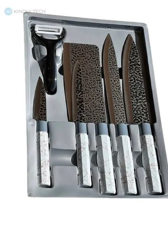 Набор ножей Kitchen knife B8291 черный (43782-B8291_278) XPRO белые, высокоуглеродистая сталь