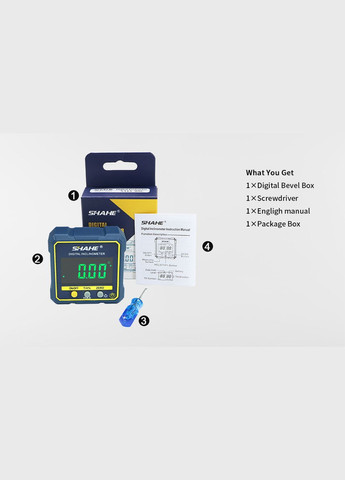 Кутомір електронний (інклінометр) Shahe 5315-90C, на магнітній основі No Brand (315832892)