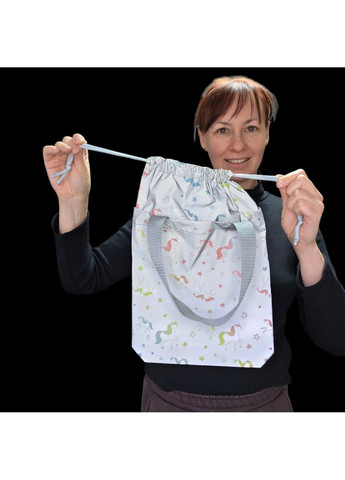 Светоотражающий Шопер Svitashka мини на завязках Единорог серые ручки No Brand (335051232)