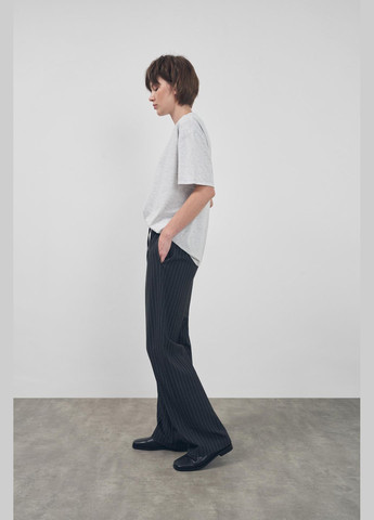 Штани на кулісці темно-сірого кольору у смужку FLOW Штани (323633093)