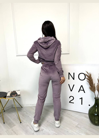Женский велюровый костюм цвет пудрово-фиолетовый р.50/52 452089 New Trend (285711498)