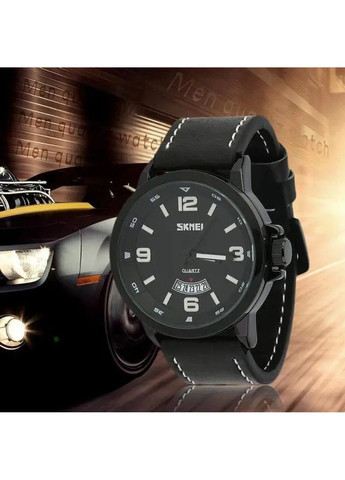 Мужские классические наручные часы 9115 Черный с черным Skmei (314483584)