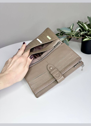 Жіночий вертикальний гаманець на кнопці з натуральної шкіри Classic (314893479)