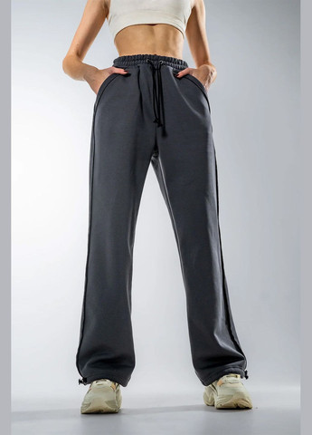 Теплые спортивные штаны женские на завязках Francis Графит Teamv (317310434)