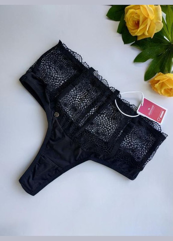 Дуже сексуальні високі чорні трусики- стринги Sharlotte розмір Obsessive (368787768)