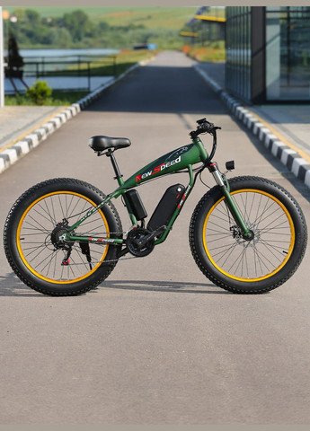 Електровелосипед потужний електро фетбайк fatbike 1000W фетбайк електровелик велосипед на акумуляторі New Speed Хакі 66111 OnePro (322354407)
