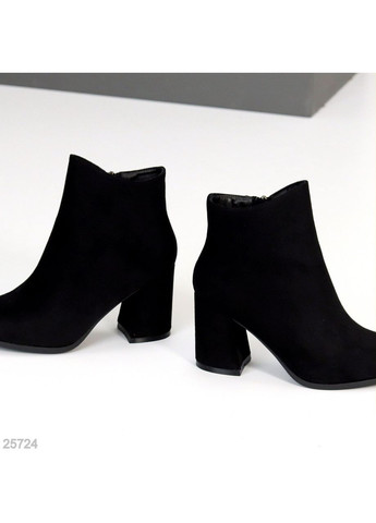 Чорні жіночі демісезонні ботильйони bartin, чорні, еко-замша, на каблуці 8,5 см No Brand