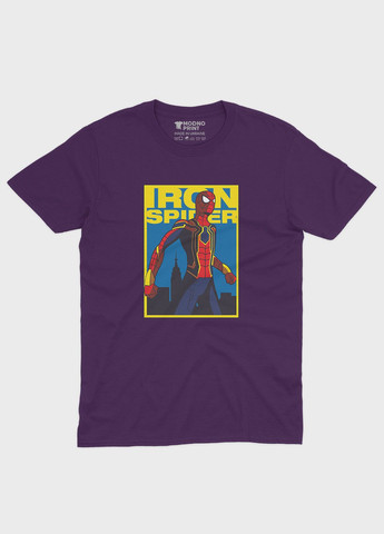Фиолетовая демисезонная футболка для мальчика с принтом супергероя - человек-паук (ts001-1-dby-006-014-028-b) Modno