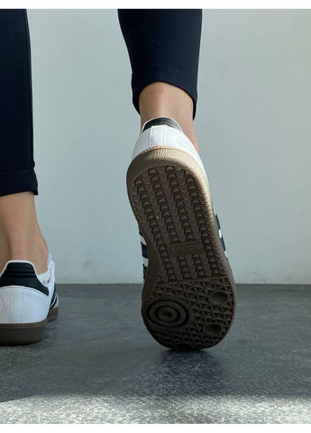 КРОССОВКИ ЖЕНСКИЕ ADIDAS SAMBA VEGAN LOW WHITE BLACK АДИДАС САМБА No Brand чёрные демисезоны (368888165)