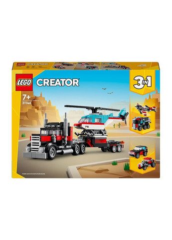 Конструктор - Бортова вантажівка з гелікоптером колір різнокольоровий ЦБ-00243414 Lego (282818351)