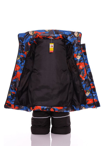 Синій зимній комбінезон для хлопчика на холлофайбері з принтом ведмедика стиль синій 92 см (35457) BABYKROHA