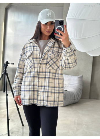 Синяя зимняя женская куртка куртка-рубашка №1 (синий) 2908241 Peony