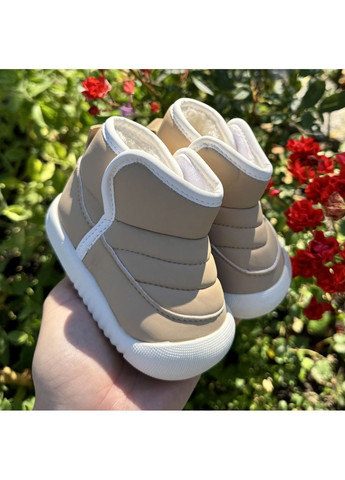 Коричневые зимние ботинки зимние детские с мехом topstar бежевый No Brand