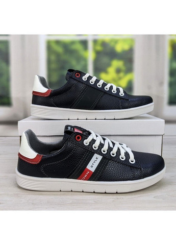 Синие демисезонные кроссовки мужские демисезонные эко-кожа Paolla