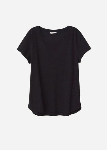 Чорна всесезон футболка з бавовни H&M