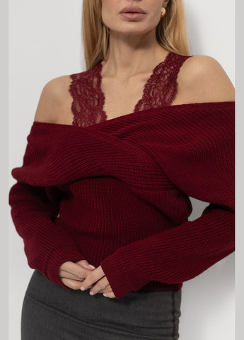 Вязаная кофта на запах с кружевом No Brand (315039861)