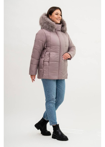 Бежевая зимняя куртка женская большого размера SK