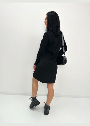 Чорна тепла сукня з принтом Fashion Girl