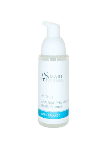 Smart4Derma Мультикислотна пінка для жирної та проблемної шкіри AHA-BHA-PHA Gentle Cleanse 80 мл. — Крем, Україна (354822038)