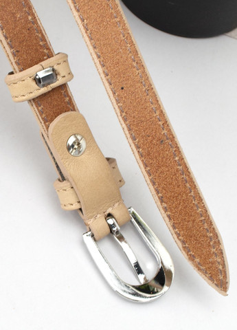 Ремінь жіночий шкіряний пісочний PS-1583 (115 см) вузький під сукню Puos (294944152)
