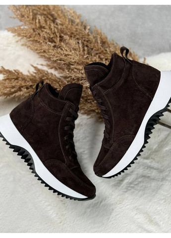 Осенние эффектные натуральные ботинки No Brand из натуральной замши