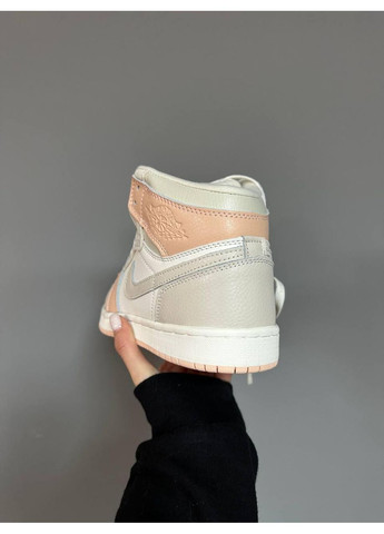 КРОССОВКИ ЖЕНСКИЕ NIKE AIR JORDAN 1 HIGH BEIGE GREY НАЙК АИР ДЖОРДАН No Brand серые зима (367174888)