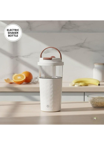 Електричний акумуляторний шейкер 500 мл з USB зарядкою білий No Brand (337989684)