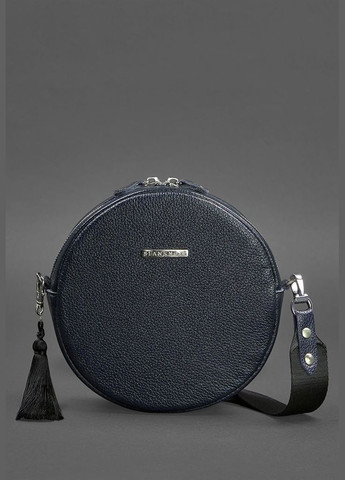 Кругла шкіряна жіноча сумочка Tablet темно-синя (A-026888) BlankNote (327874293)