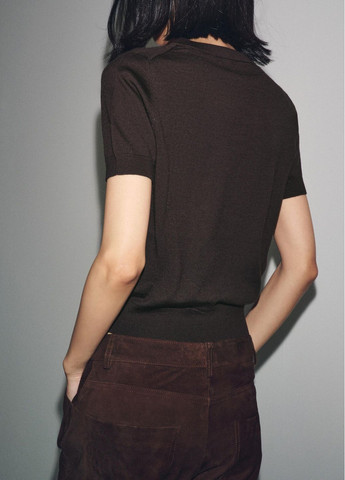 Темно-коричневый демисезонный свитер Zara