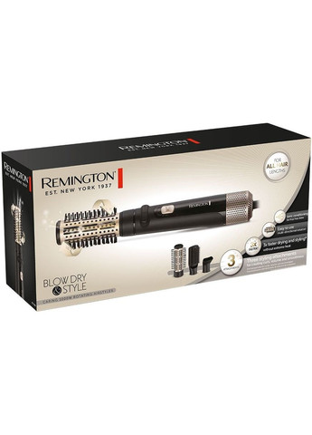 Фен-щітка Blow Dry & Style Caring, 1000Вт, 2 режими, іонізація, хол. обдув, кераміка, чорний Remington (316390591)
