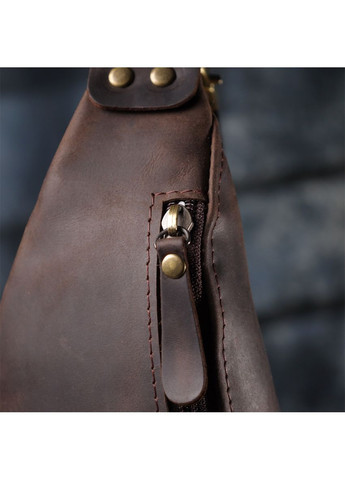 Мужская бананка винтажная кожаная коричневая 29×11×4,5 см 23130 Shvigel (362417582)